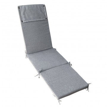 Cuscino sfoderabile idrorepellente in poliestere grigio chiaro 49x175x4cm