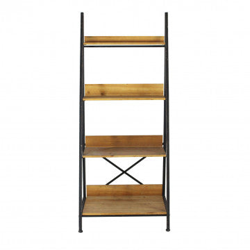 Mobile in ferro e legno con 4 ripiani, cm 62x49,5x147h