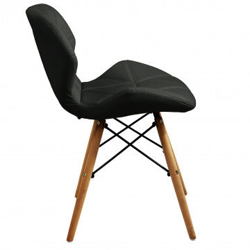 Sedia struttura metallo, seduta in poliuretano nero 49x41x71 cm
