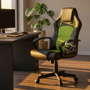 Poltrona gaming con struttura in poliuretano, dimensioni 61x65x104-113.5 cm
