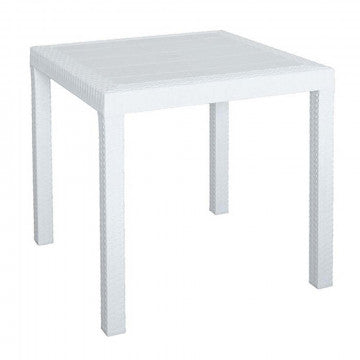 Tavolo quadrato 80x80 cm in wicker con struttura in plastica stampata