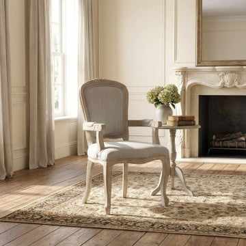 Poltrona in tessuto grigio con struttura in legno, 57x57x90 cm