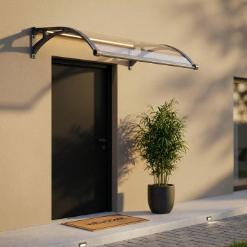 Pensilina policarbonato con LED rainbow e pannello solare 100x150 cm