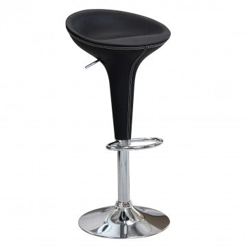 Sgabello regolabile in metallo e plastica, altezza 58-78 cm, colore nero