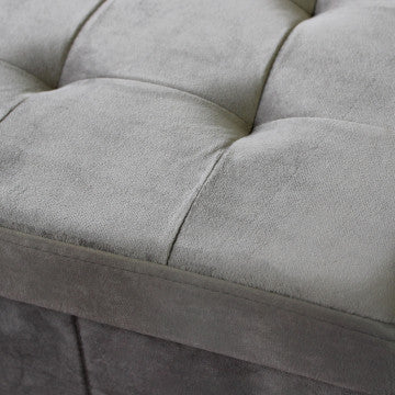 Pouf contenitore quadrato in velluto tortora 38x38x38 cm