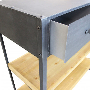 Tavolo Libreria Buddy Legno Acciaio Nero 90x39x92h cm
