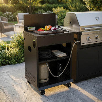 Modulo cucina struttura acciaio verniciato nero 60x46,5x109,5 cm