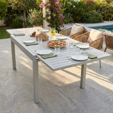 Tavolo Hawaii 135/270 x 90 in Alluminio