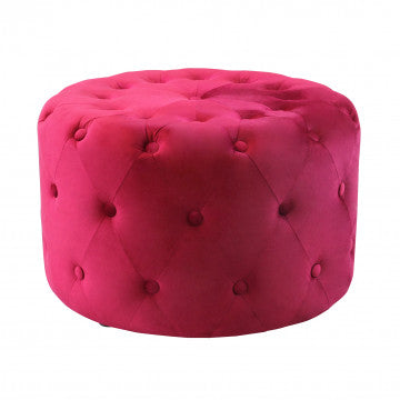 Pouf rotondo in velluto bordeaux diametro 67 cm altezza 41 cm