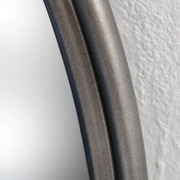 Specchio in ferro con retro in MDF, 80,5x127 cm, colore grigio
