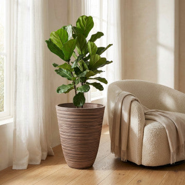 Vaso in fibra sintetica diametro 39 cm altezza 46 cm colore taupe