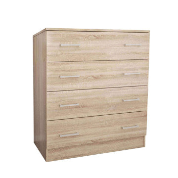 Mobile 5 cassetti in truciolare bilaminato, 80x45x91 cm, quercia chiaro