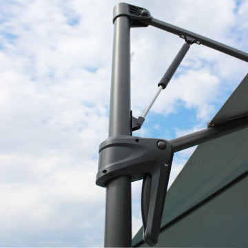 Ombrellone rettangolare 2x3 metri telo grigio chiaro poliestere