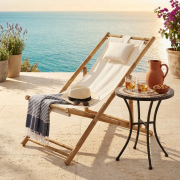 Sdraio dondolo in bamboo con cuscino 117x60x68 cm peso 6 kg