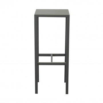 Sgabello alto in metallo 30x30 cm, altezza 75 cm, colore antracite