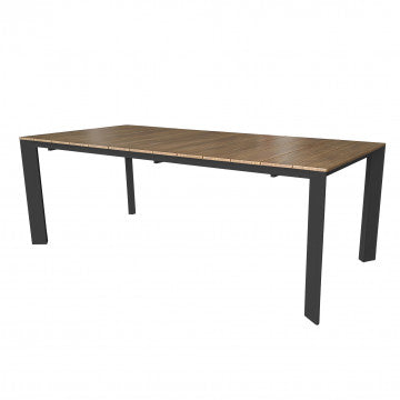 Tavolo allungabile 215/280x100 cm alluminio verniciato con piano doghe legno