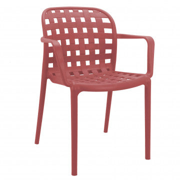 Poltrona impilabile in polipropilene rosso 58x57,5x82,5 cm