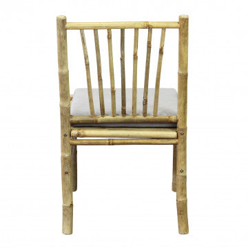 Sedia in bamboo con seduta quadrata 48x48 cm, altezza regolabile 45-85