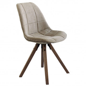 Sedia in legno di quercia con seduta in PVC, dimensioni 48x44x84 cm
