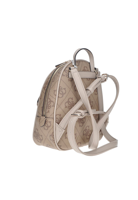 Zaino Guess Manhattan In Ecopelle Oro Pallido Con Chiusura A Incastro E Logo Metallico 24x27x13 Cm