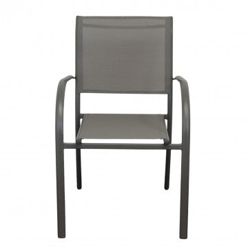 Poltrona impilabile struttura alluminio seduta schienale textilene 56x63x86cm