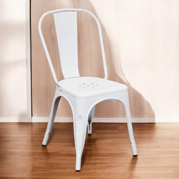 Sedia struttura metallo seduta metallo bianca 35x45x85 cm peso 4 kg