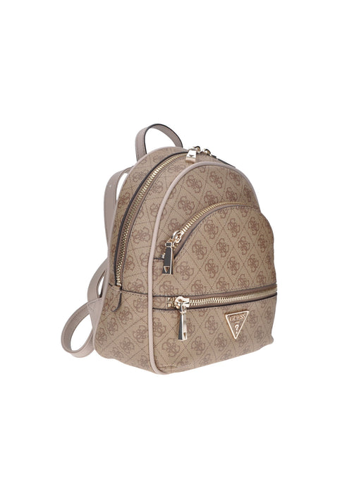 Zaino Guess Manhattan In Ecopelle Con Chiusura A Cerniera Lampo E Metalleria Argento Doppia Tasca Frontale