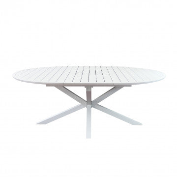 Tavolo rotondo allungabile in alluminio verniciato 150/204 cm diametro