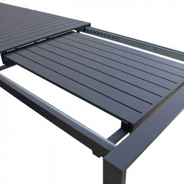 Tavolo alluminio 135/180 x 70 cm, altezza 75 cm, struttura antracite