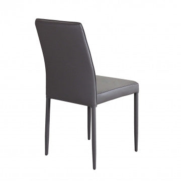 Sedia in acciaio e ecopelle marrone, 41x50x91 cm, peso 4,6 kg
