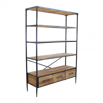 Mobile con struttura in metallo e legno, dimensioni 128x44,5x153,5 cm