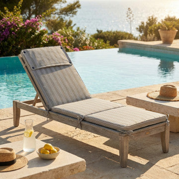 Cuscino sfoderabile righe poliestere idrorepellente 49x175 cm