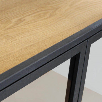 Mobile in legno e acciaio con struttura verticale, dimensioni 68x39x183 cm