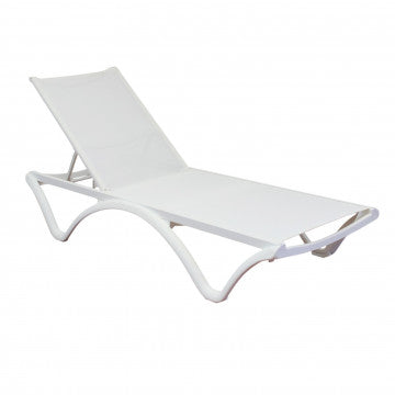 Lettino impilabile in polipropilene 190x70x32 cm bianco