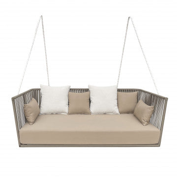 Divano altalena struttura alluminio verniciato rivestimento corda PVC
