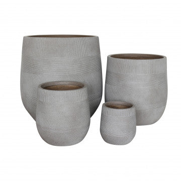 Set 4 vasi cubici fibra sintetica taupe dimensioni graduate 20,5-57 cm