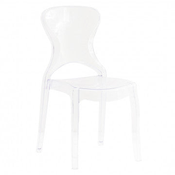 Sedia in policarbonato trasparente, dimensioni 46,3x53x89,6 cm