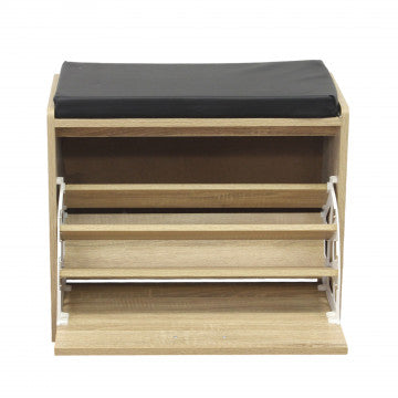 Scarpiera in legno con cuscino 60x29,5x48 cm, peso 8,35 kg