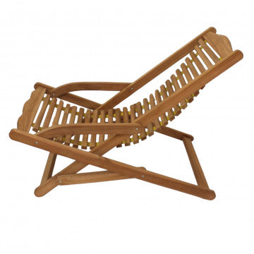 Sdraio in teak e corda, dimensioni 102x65x85 cm, colore marrone chiaro