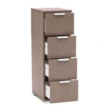 Cassettiera 4 cassetti in truciolare bilaminato rovere grigio 27x38x85