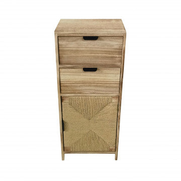 Mobiletto in legno con 2 cassetti e 1 anta - 38x28x89,5 cm
