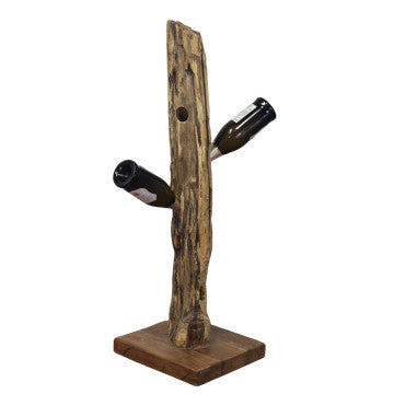 Porta bottiglie in legno di teak, dimensioni 30x35x100 cm