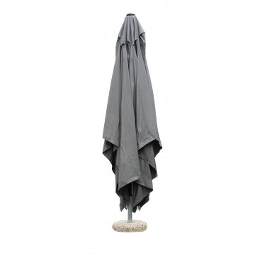 Ombrellone con telo poliestere grigio 235 gr, palo alluminio nero 48 mm