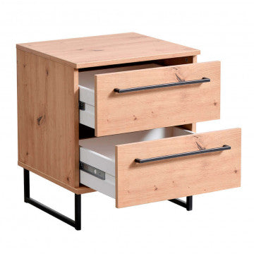 Comodino rovere artigiano 45,5x35x54 cm in truciolare bilaminato