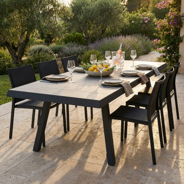 Tavolo allungabile 205/265 x 105 cm struttura alluminio piano ceramica