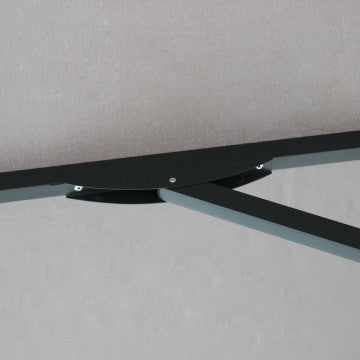 Ombrellone con telo poliestere grigio 235 gr, palo alluminio nero 48 mm
