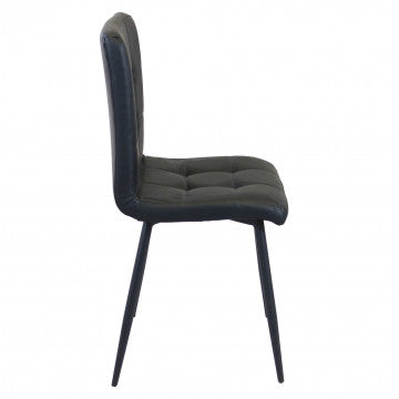 Poltrona struttura metallo seduta schienale ecopelle nero 47,5x59x81 cm