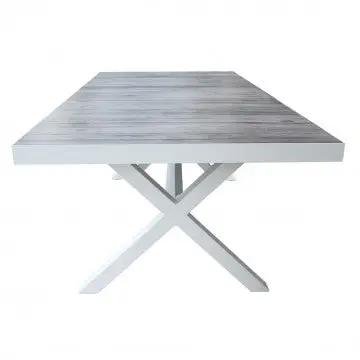 Table Mackay 200 x 100 - structure aluminium, plateau céramique effet bois