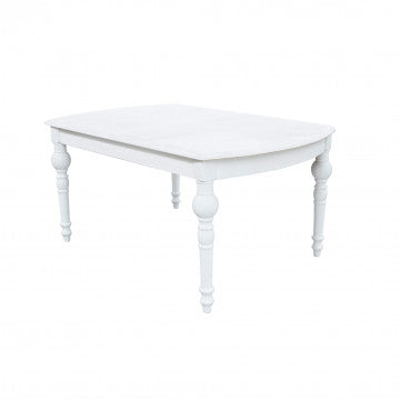 Tavolo allungabile rotondo legno bianco 150/190 cm diametro 100 cm