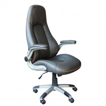 Poltrona gaming in poliuretano grigio, dimensioni 68x67x117-123 cm